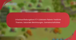 Urlaubsaufladungsboni für Edelstein-Pakete: Festliche Themen, Saisonale Belohnungen, Gemeinschaftsfeier