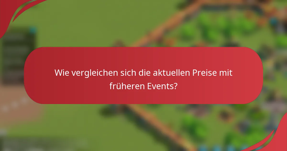 Wie vergleichen sich die aktuellen Preise mit früheren Events?