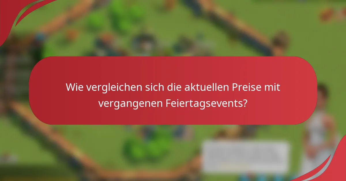Wie vergleichen sich die aktuellen Preise mit vergangenen Feiertagsevents?
