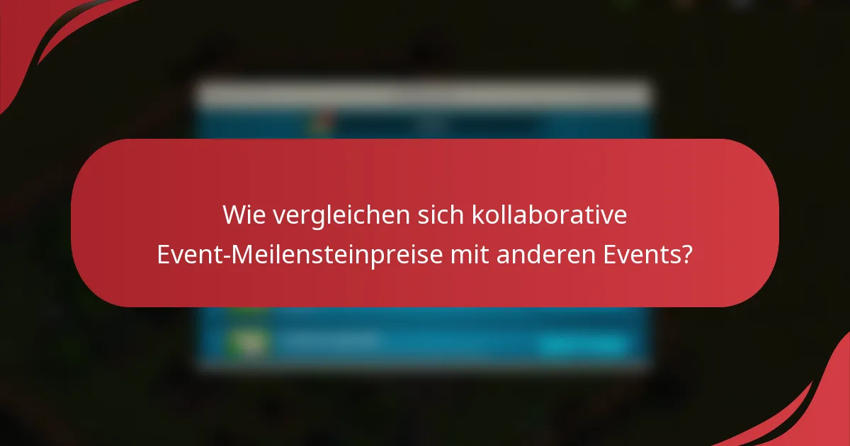 Wie vergleichen sich kollaborative Event-Meilensteinpreise mit anderen Events?